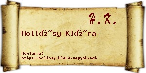 Hollósy Klára névjegykártya